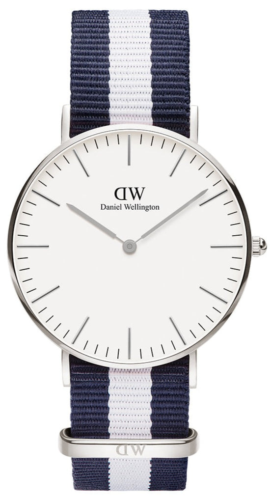 Daniel Wellington Classic Glasgow White Dial Two Tone NATO Strap Unisex Watch - DW00100047