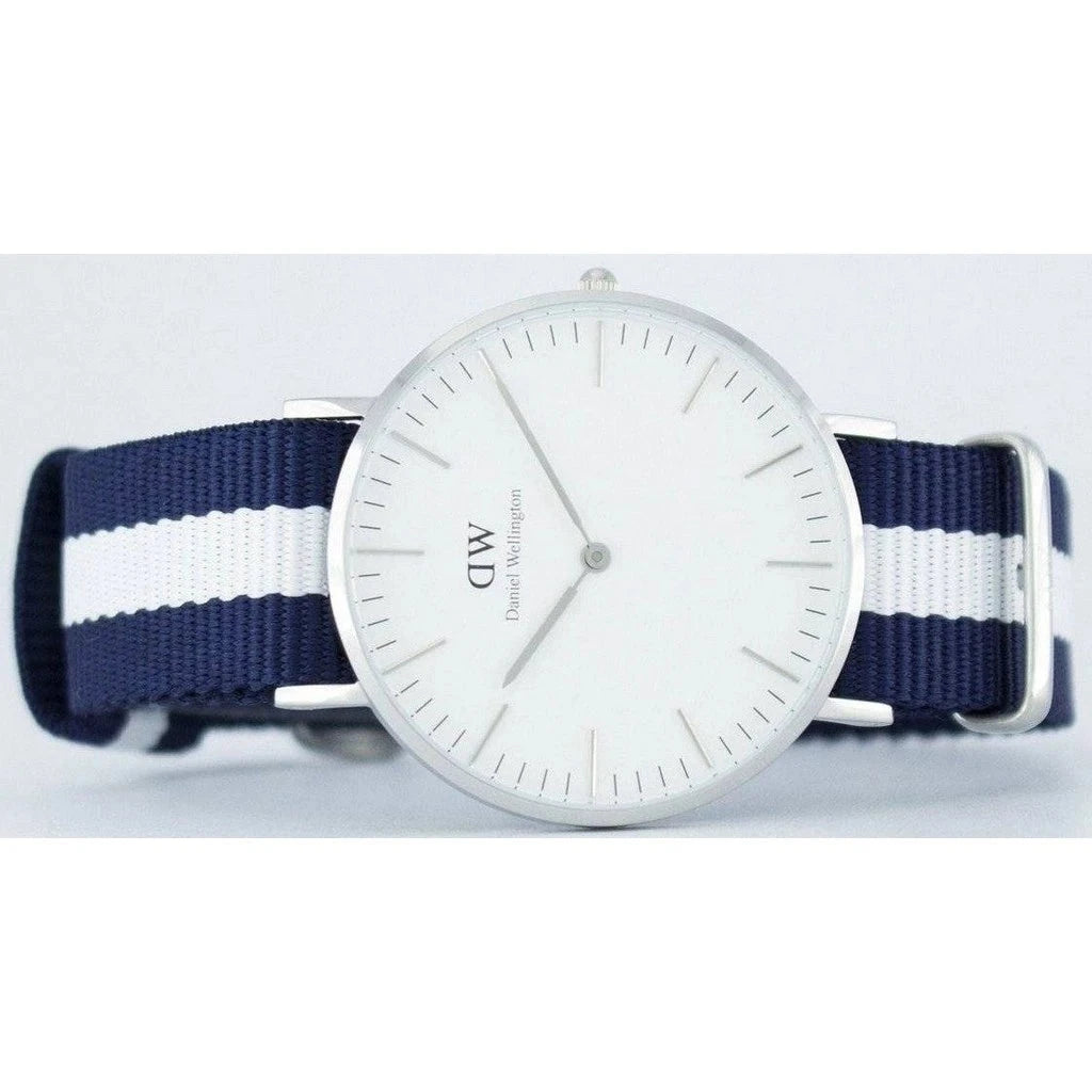 Daniel Wellington Classic Glasgow White Dial Two Tone NATO Strap Unisex Watch - DW00100047