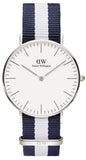 Daniel Wellington Classic Glasgow White Dial Two Tone NATO Strap Unisex Watch - DW00100047