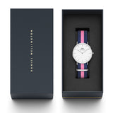 Daniel Wellington Classic Winchester White Dial Two Tone Nylon Strap Watch For Women - DW00100049