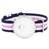 Daniel Wellington Classic Southampton White Dial Three Tone Nylon Strap Watch For Women - DW00100050