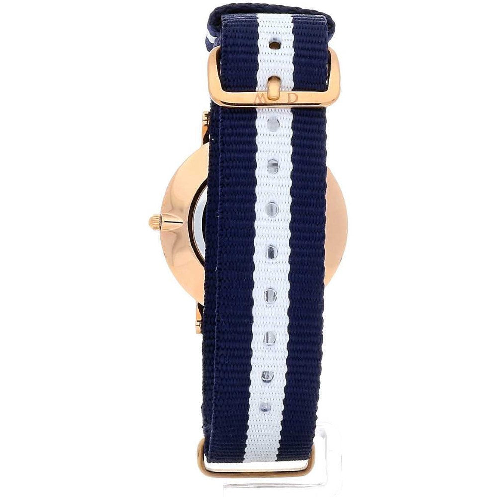 Daniel Wellington Classy Glasgow White Dial Two Tone Nylon Strap Watch For Women - DW00100078