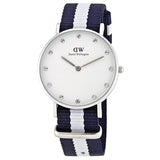 Daniel Wellington Classy Glasgow White Dial Two Tone Nylon Strap Watch For Women - DW00100082