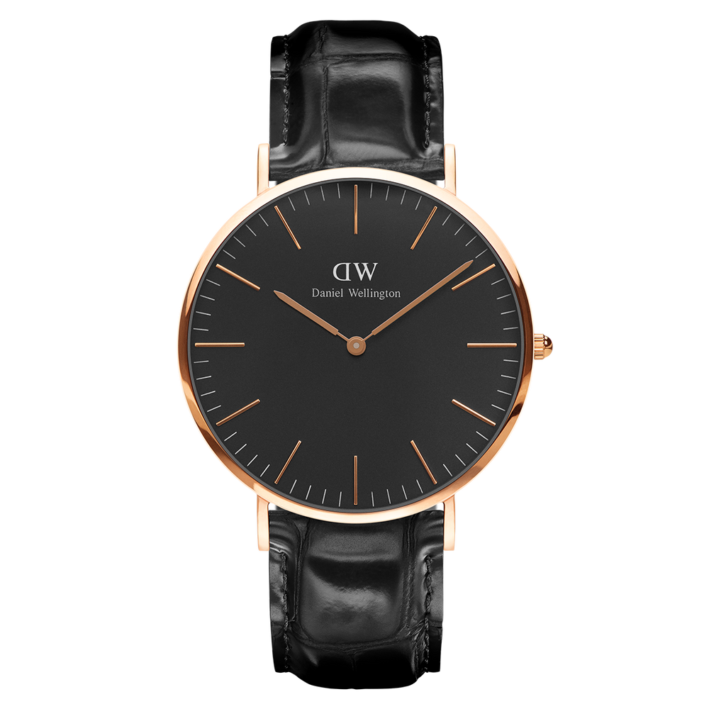 Daniel Wellington Classic Reading Black Dial Black Leather Strap Watch For Men - DW00100129