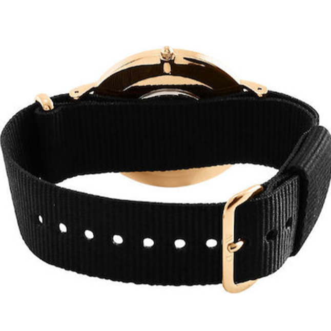 Daniel Wellington Classic Petite Cornwall Black Dial Black NATO Strap Watch For Women - DW00100215