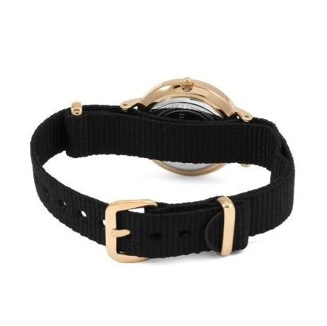 Daniel Wellington Petite Cornwall Black Dial Black Nylon Strap Watch for Women - DW00100247