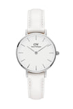 Daniel Wellington Petite Bondi White Dial White Leather Strap Watch For Women - DW00100250