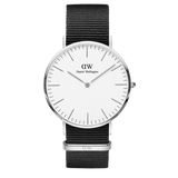 Daniel Wellington Classic Petite Cornwall White Dial Black Nylon Strap Watch For Women - DW00100252