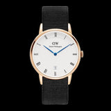 Daniel Wellington Dapper Cornwall White Dial Black Nylon Strap Watch For Men - DW00100261