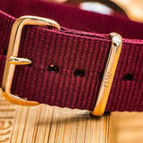 Daniel Wellington Classic Roselyn White Dial Maroon Nylon Strap Watch For Women - DW00100267