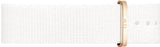 Daniel Wellington Classic Dover Black Dial White Nylon Strap Watch For Women - DW00100310