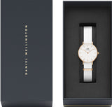 Daniel Wellington Classic Petite Dover White Dial White Nylon Strap Watch For Women - DW00100313