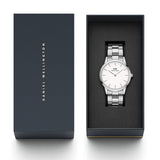 Daniel Wellington Iconic White Dial Silver Steel Strap Watch For Men - DW00100341