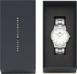 Daniel Wellington Iconic White Dial Silver Steel Strap Watch For Men - DW00100341