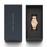 Daniel Wellington Iconic Link Unitone Rose Gold Dial Rose Gold Steel Strap Watch For Women - DW00100401