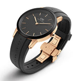Daniel Wellington Iconic Motion Black Dial Black Rubber Strap Watch For Men - DW00100425