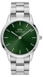 Daniel Wellington Iconic Link Emerald Green Dial Silver Steel Strap Watch For Men - DW00100427