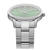 Daniel Wellington Iconic Link Emerald Green Dial Silver Steel Strap Watch For Men - DW00100427