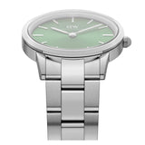 Daniel Wellington Iconic Link Emerald Green Dial Silver Steel Strap Watch For Men - DW00100427