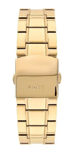 Guess Horizon Chronograph Black Dial Gold Steel Strap Watch For Men - W0379G4