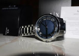 Armani Exchange Hampton Chronograph Blue Dial Silver Steel Strap Watch For Men - AX2178