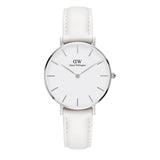 Daniel Wellington Petite Bondi White Dial White Leather Strap Watch For Women - DW00100190