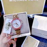 Michael Kors Darci Pave Silver Dial Rose Gold Steel Strap Watch For Women - MK4517