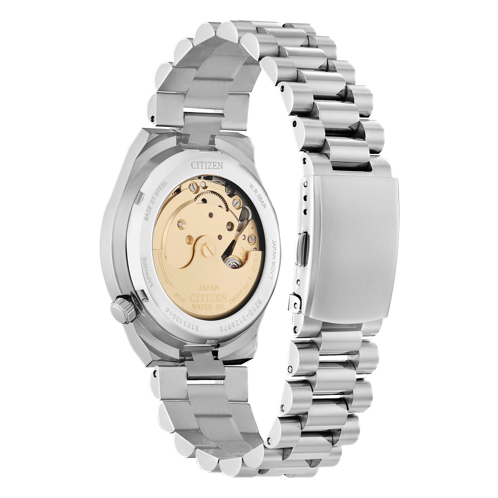 Citizen Tsuyosa Automatic Red Dial Silver Steel Strap Watch For Men - NJ0150-56W