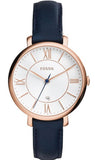 Fossil Jacqueline White Dial Blue Leather Strap Watch for Women - ES3843