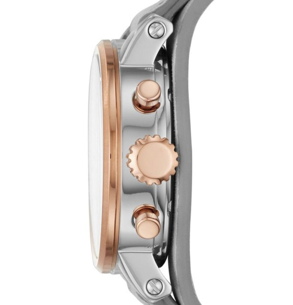 Fossil Original Boyfriend White Dial Light Blue Leather Strap Watch for Women - ES4045