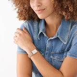 Fossil Raquel Three Hand Date White Dial Rose Gold Steel Strap Watch For Women - ES5271