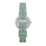 Emporio Armani Gianni T Bar Mother Of Pearl Blue Dial Blue Leather Strap Watch For Women - AR1959