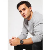 Fossil Grant Chronograph Black Dial Brown Leather Strap Watch for Men - FS5241