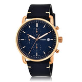 Fossil The Commuter Blue Dial Blue Leather Strap Watch for Men - FS5404