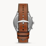 Fossil Forrester Chronograph Blue Dial Brown Leather Strap Watch for Men -  S5607