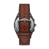 Fossil Everett Chronograph Grey Dial Brown Leather Strap Watch for Men - FS5799