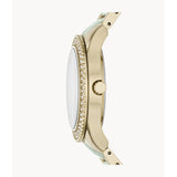 Fossil Stella Multifunction Gold Dial Two Tone Steel Strap Watch for Women - ES4757