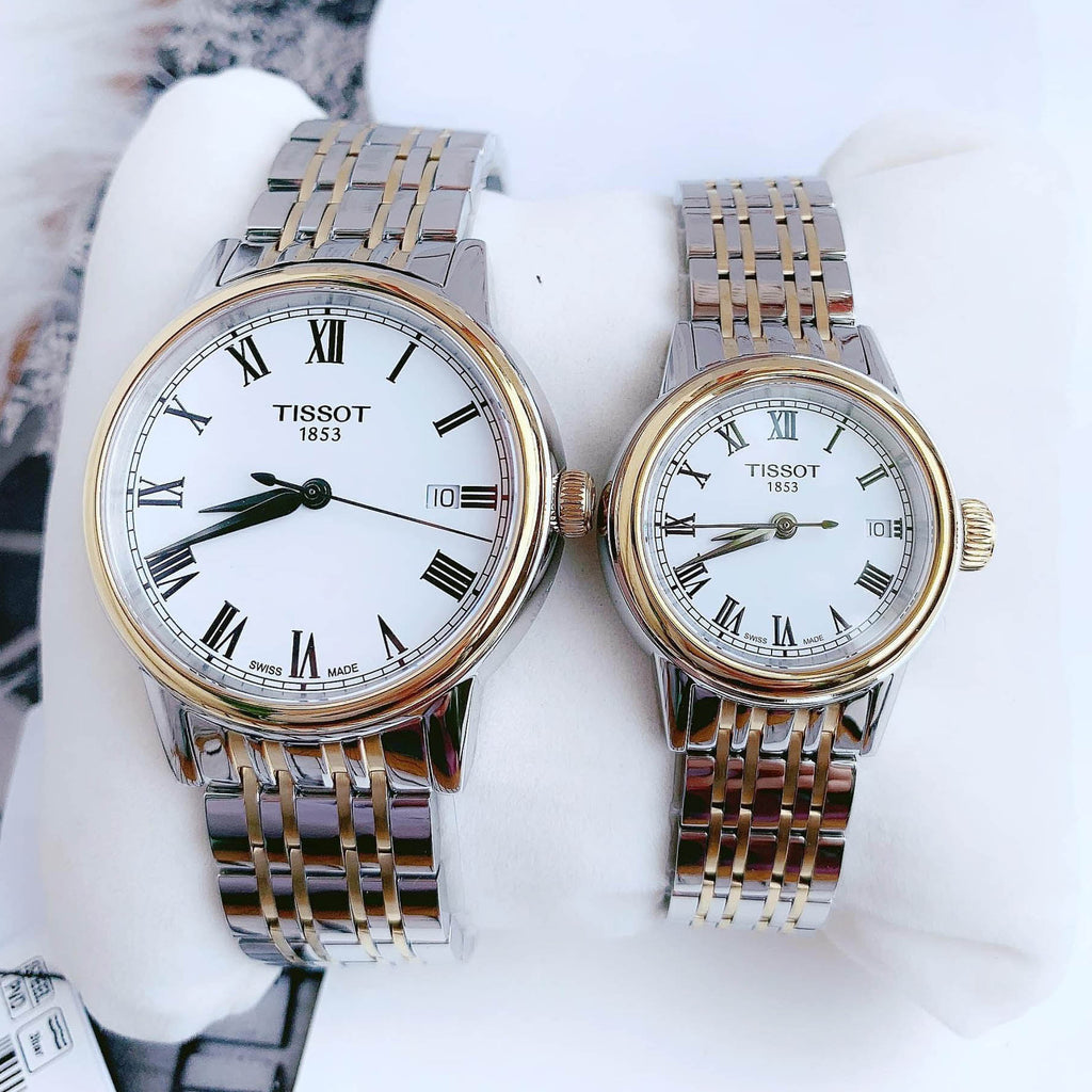 Tissot T Classic Carson Quartz White Dial Two Tone Steel Strap Watch for Men - T085.410.22.013.00