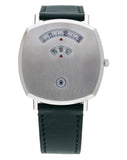 Gucci Grip Quartz Silver Dial Green Leather Strap Watch For Women - YA157404