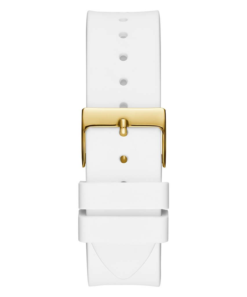 Guess Venus Diamonds White Dial White Rubber Strap Watch for Women - GW0118L5