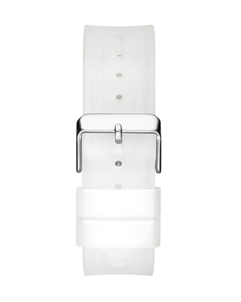 Guess Phoenix Multi Function Silver Dial White Rubber Strap Watch for Men - GW0203G1