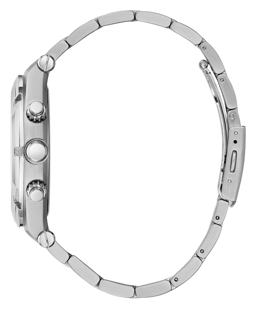 Guess Continental Silver Dial Silver Steel Strap Watch for Men - GW0261G1