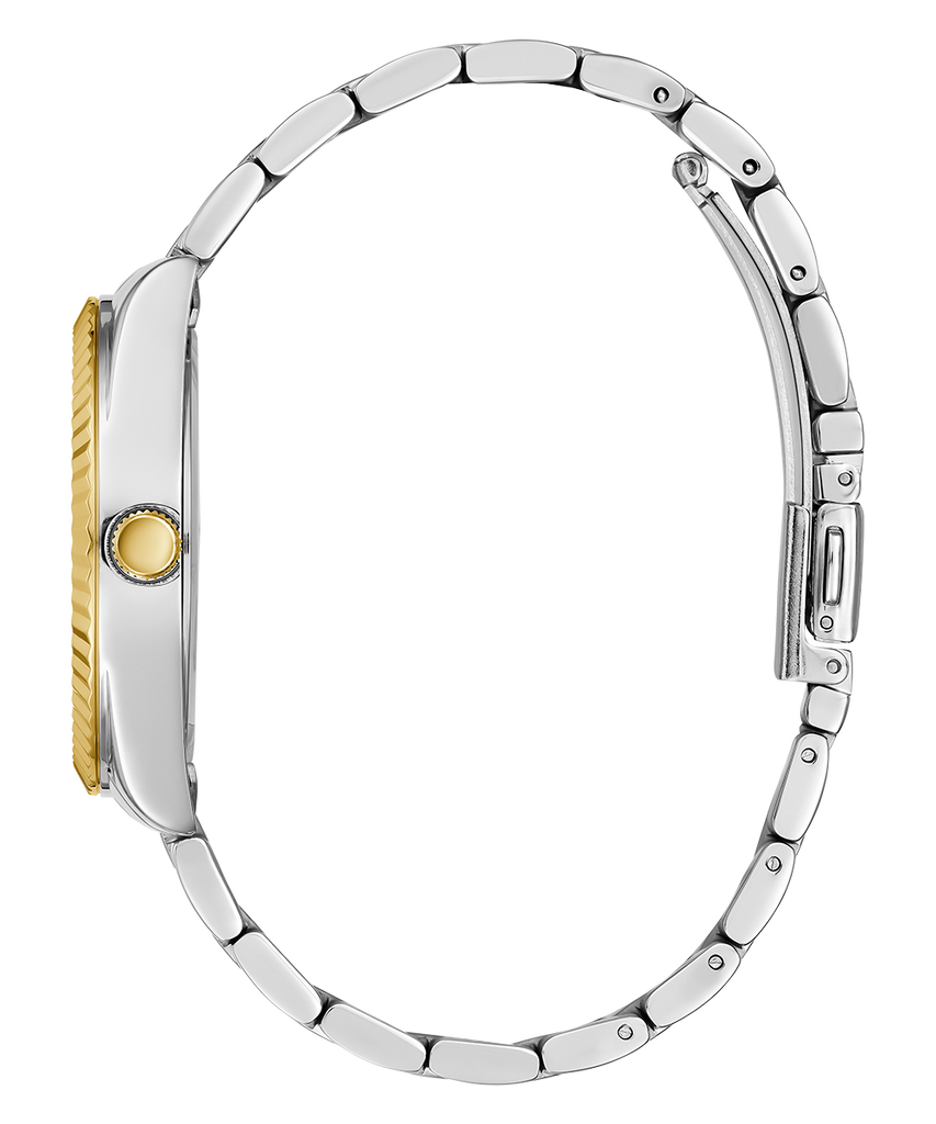 Guess Luna Quartz Green Dial Two Tone Steel Strap Watch For Women - GW0308L5