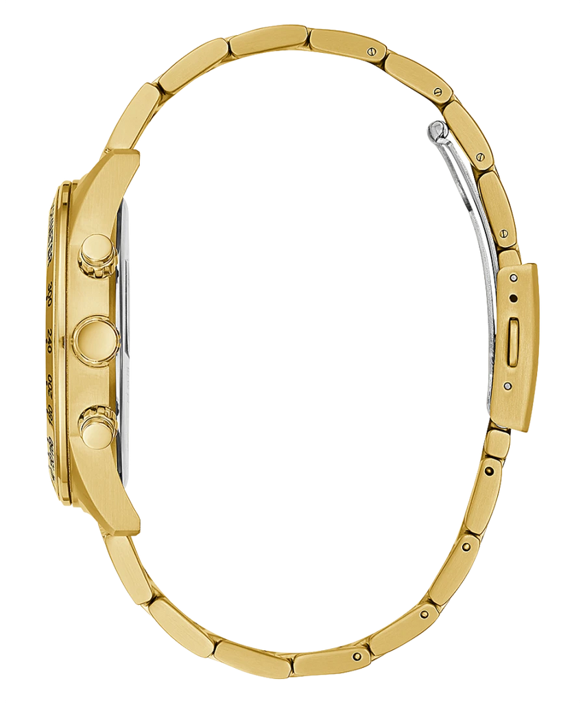 Guess Analog Chronograph Gold Dial Gold Steel Strap Watch for Men - GW0329G3