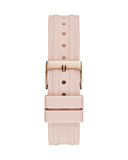 Guess Heiress Diamonds Rose Gold Dial Pink Rubber Strap Watch for Women - GW0407L3