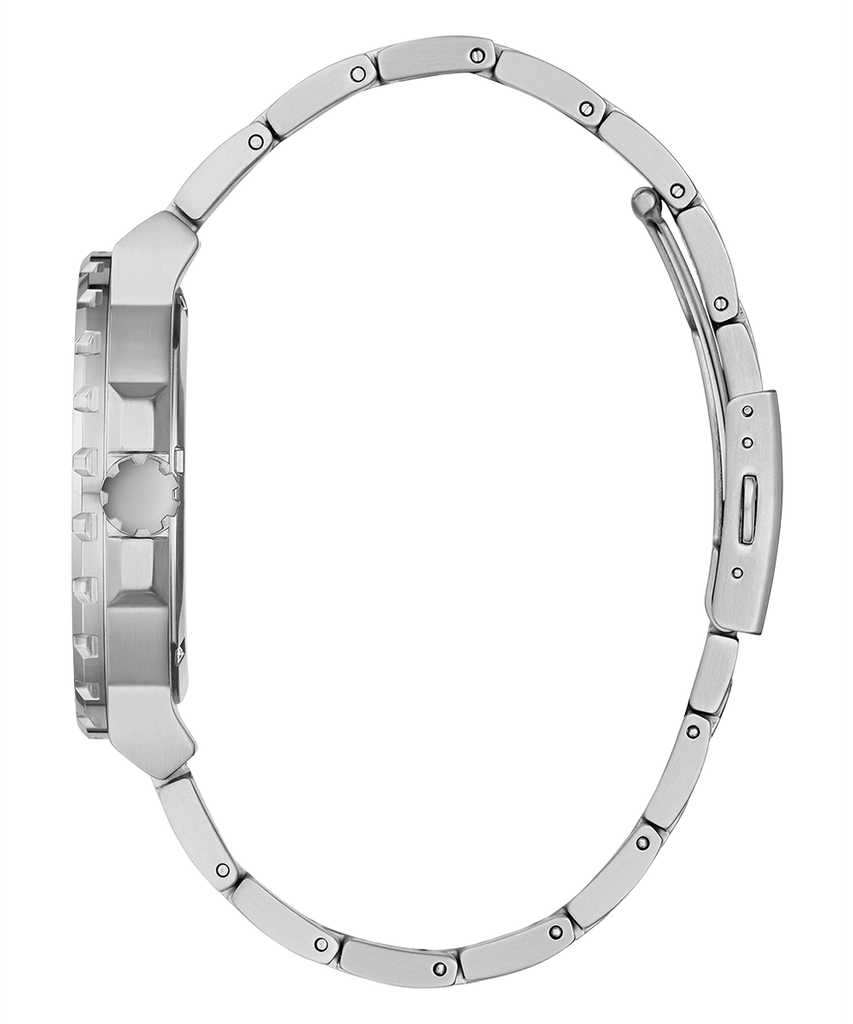 Guess Track Black Dial Silver Steel Strap Watch for Men - GW0426G1