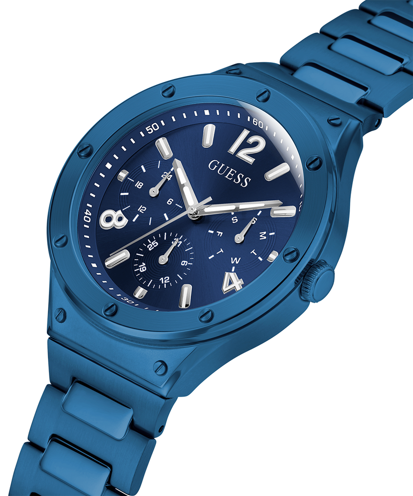 Guess Scope Multifunction Blue Dial Blue Steel Strap Watch for Men - GW0454G4