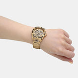 Guess Queen Quartz Gold Dial Gold Steel Strap Watch For Women - GW0464L2