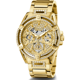 Guess Queen Quartz Gold Dial Gold Steel Strap Watch For Women - GW0464L2