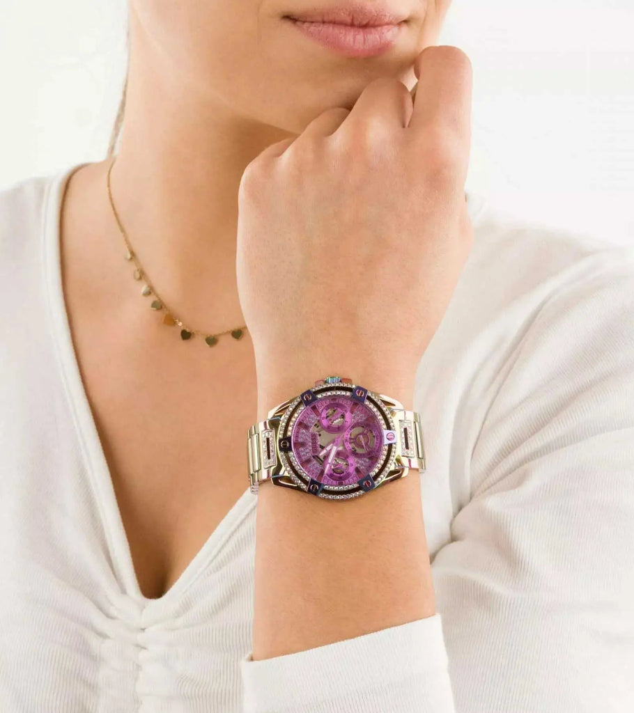 Guess Queen Multicolor Dial Multicolor Steel Strap Watch For Women - GW0464L4